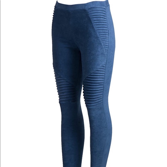 Faux Suede Moto Leggings - Picture 3 of 6